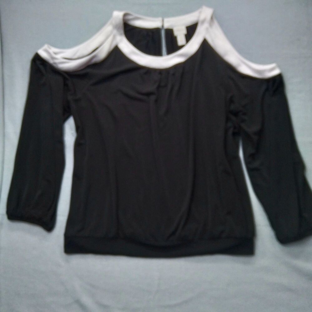 Chicos Cold Shoulder Top Womens Sz 4 Blouse Office Fall Festival Party Romantic
